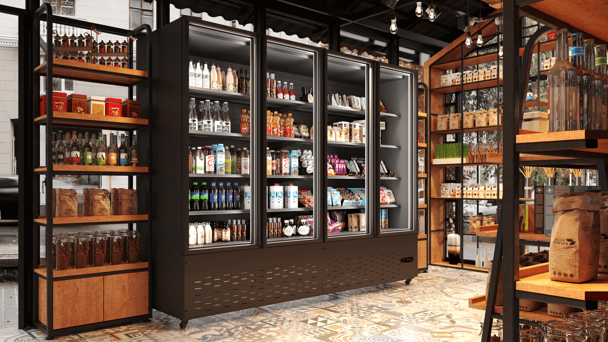 ICE+ multi-deck supermarket display in a retail interior